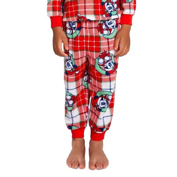 Briefly Stated Disney Toddler Boys Girls 2-Piece Pajamas, Christmas Mickey Mouse - Picture 5 of 6